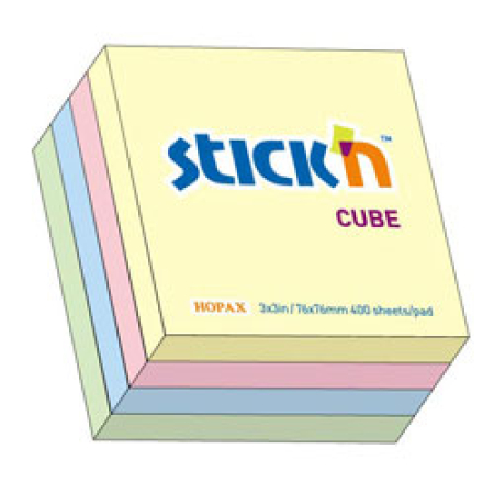 76x76 CUBE 400 SHEETS LIGHT COLORS