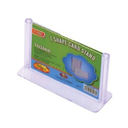 T-SHAPE CARD STAND 74X53MM CLEAR GROOVY
