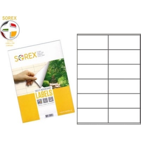 SOREX LABELS A4 2X6 105X48 100SH WHITE