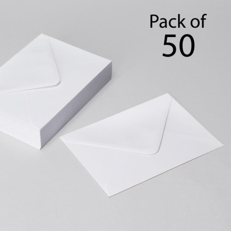 ENVELOPES WHITE GAMMED 70X110MM (PACK OF 50PCS)