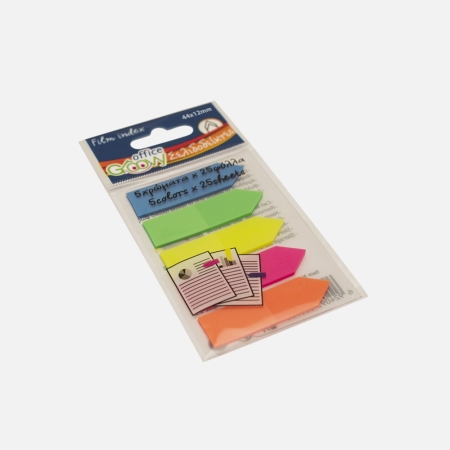 GROOVY ARROW INDEX 44X12MM 5 COLORS X 25 SHEETS