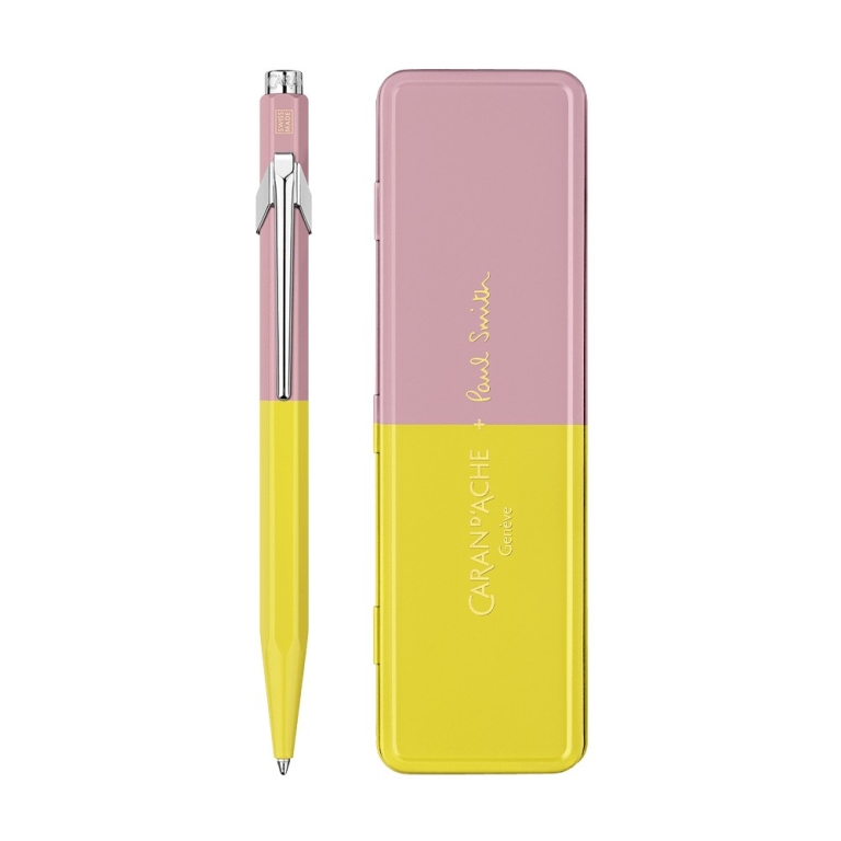 cda-849-paul-smith-chartreuse-rose-ballpoint-metallic-pen-box-black-ink-m
