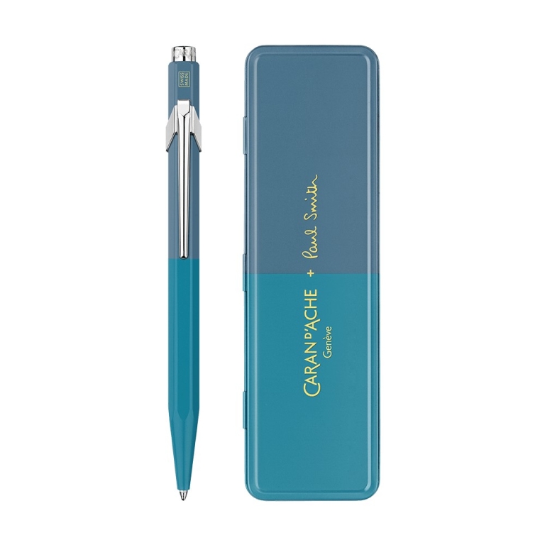 cda-849-paul-smith-cyan-steel-ballpoint-metallic-pen-box-black-ink-m