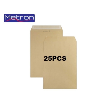 A4 METRON ENVELOPE BROWN 23X32.4CM 90G 25PCS