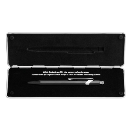 CDA 849 BLACK BALLPOINT METALLIC PEN BLUE INK M