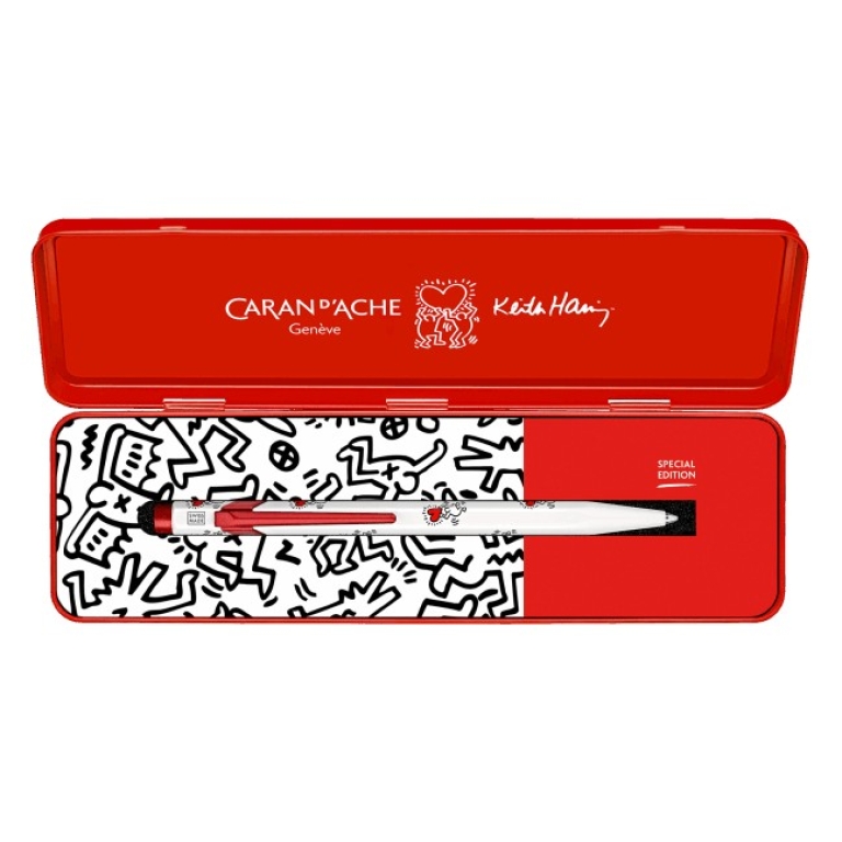 cda-849-keith-haring-white-ballpoint-metallic-pen-blue-ink-m