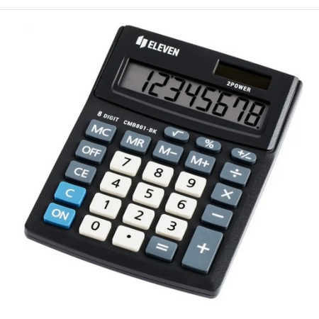 ELEVEN CALCULATOR 8 DIGITS 10X13.5CM CMB 801-BK