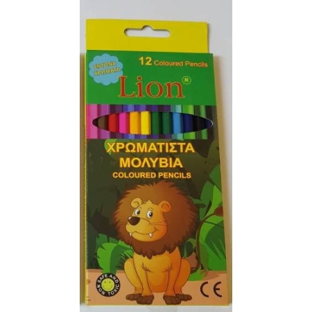 LION COLOURED PENCILS X 12