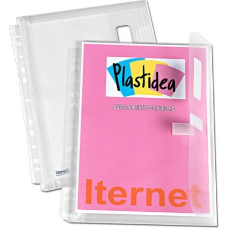 PLASTIC POCKET A4 WITH HOLES & 3CM FLAP 22X31.5X3CM