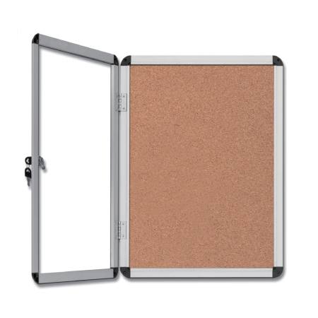 CORK BOARD DISPLAY CASE WITH LOCK 104X102CM