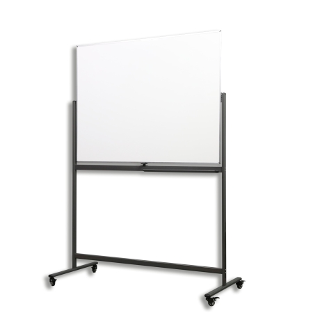 DOUBLE SIDED WHITE BOARD 120X150CM WITH STAND BLACK SLIM