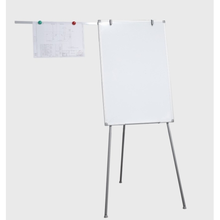 FLIP CHART WHITE BOARD WITH SIDE ARMS 70X100CM ALUM. FRAME