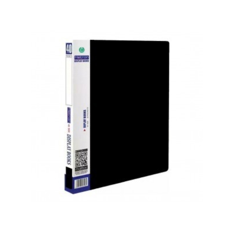 metron-clear-book-a4-50-pockets-black