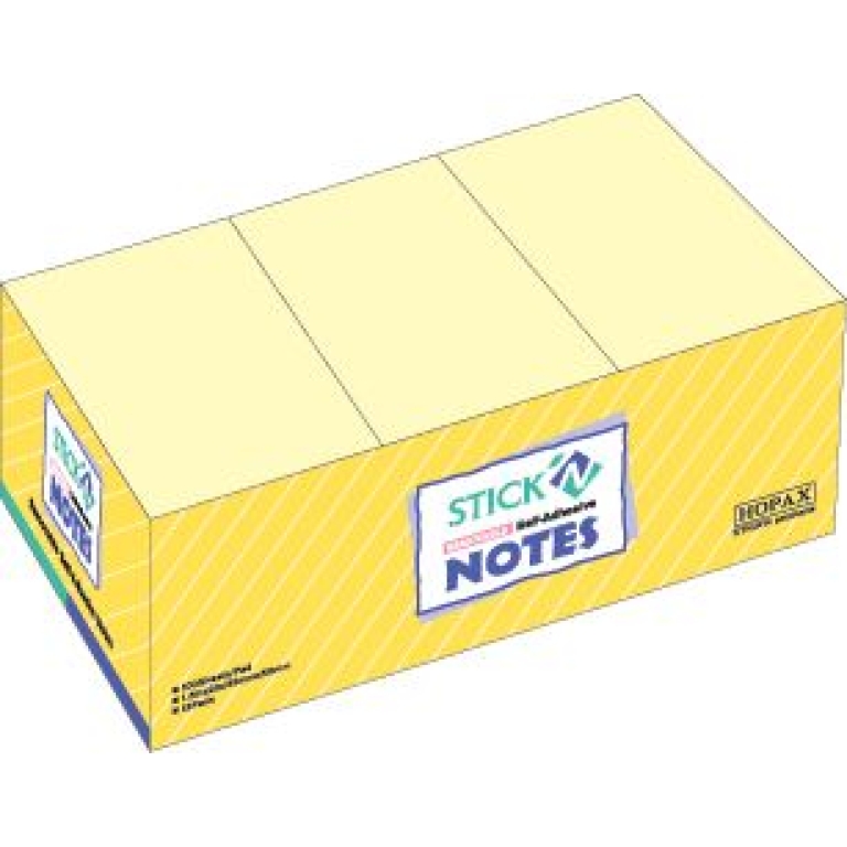 stickn-38x50mm-100-sh-pad-yellow-x12